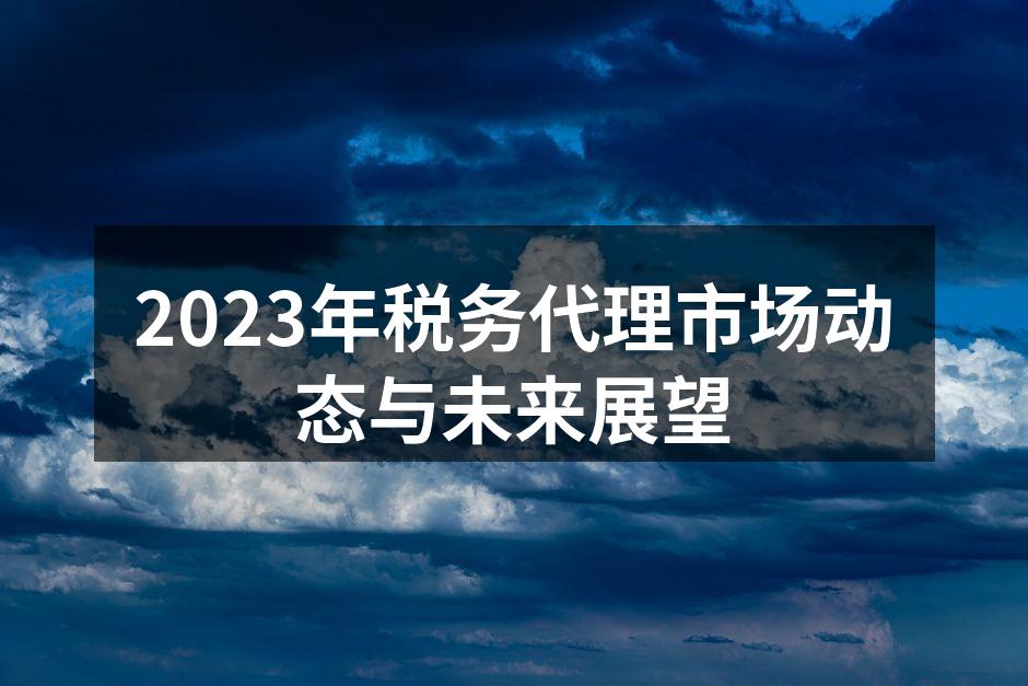 2023年税务代理市场动态与未来展望